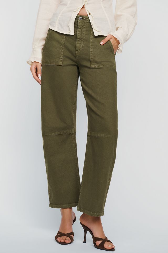 LE JEAN Utility Mid Rise Soft Barrel Jeans #1