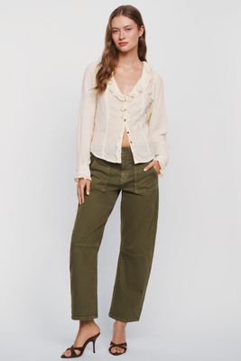 LE JEAN Utility Mid Rise Soft Barrel Jeans