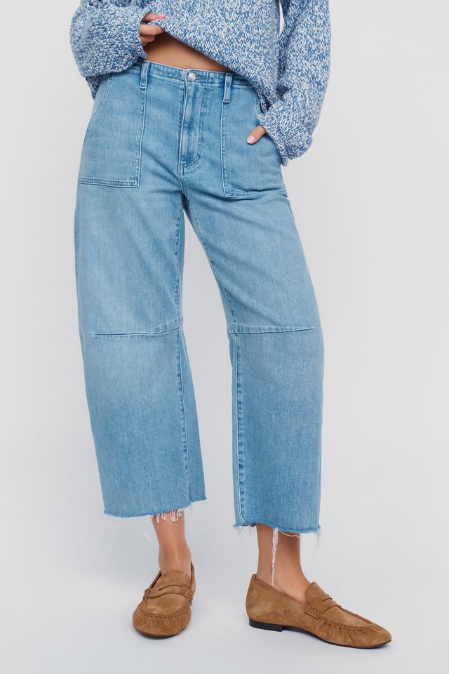 LE JEAN Petite Mid Rise Barrel Leg Utility Jeans #1