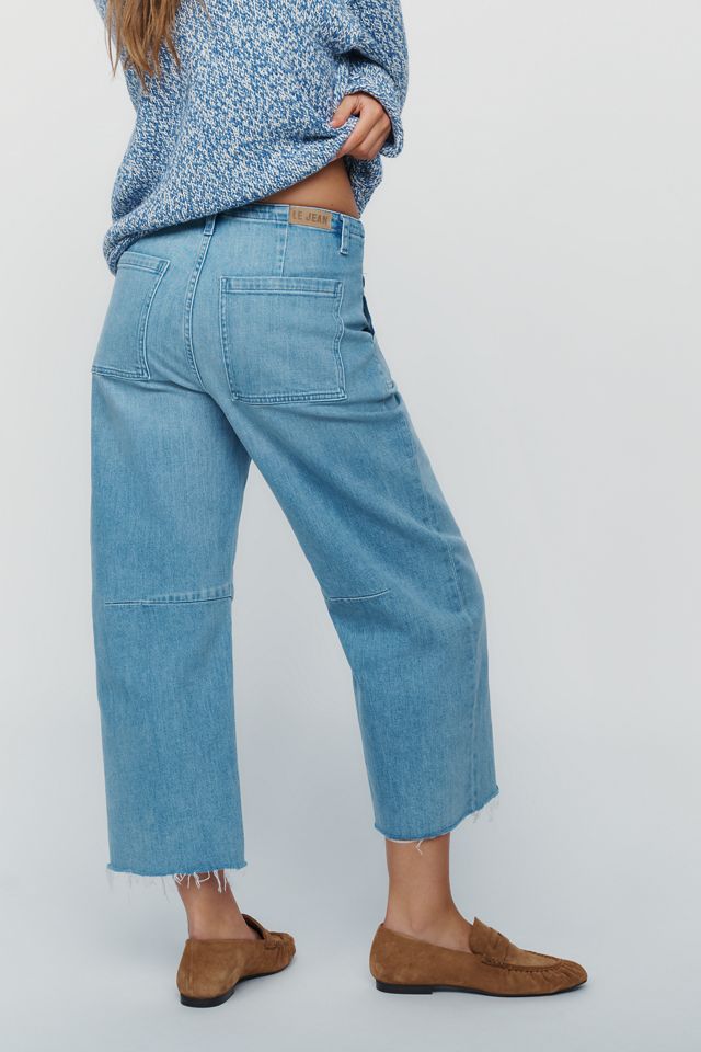 LE JEAN Petite Mid Rise Barrel Leg Utility Jeans #4