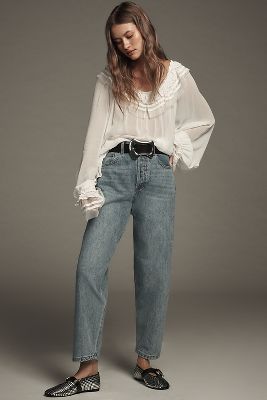 Favorite Daughter The Nikki High-rise Barrel Jeans In Blue