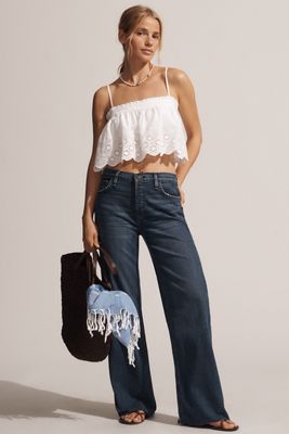 Hudson Petite Rosie High-Rise Wide-Leg Jeans
