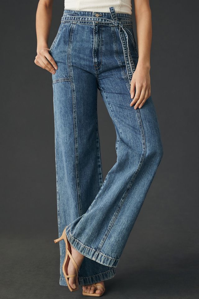 Hudson Tie-Waist High-Rise Wide-Leg Trouser Jeans #1