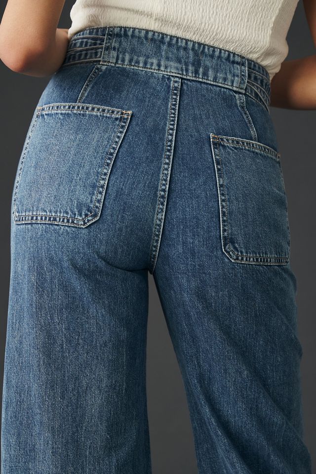 Hudson Tie-Waist High-Rise Wide-Leg Trouser Jeans #4