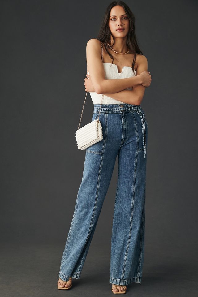 Hudson Tie-Waist High-Rise Wide-Leg Trouser Jeans #5