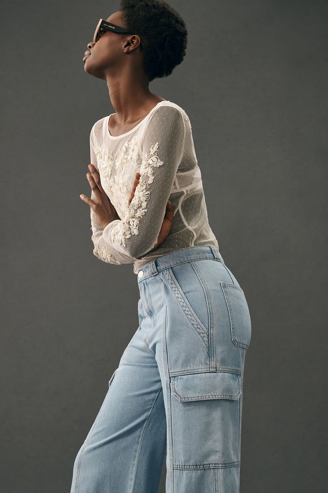 Hudson High-Rise Wide-Leg Cargo Jeans #1