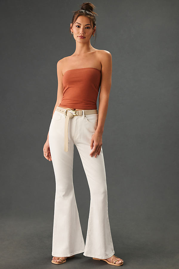 Shop Hudson Holly High-rise Flare Jeans In White