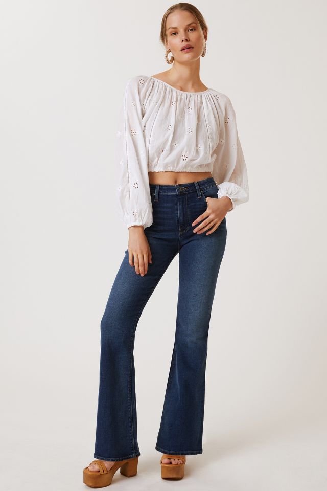 Hudson Petite Holly High-Rise Flare Jeans | Anthropologie