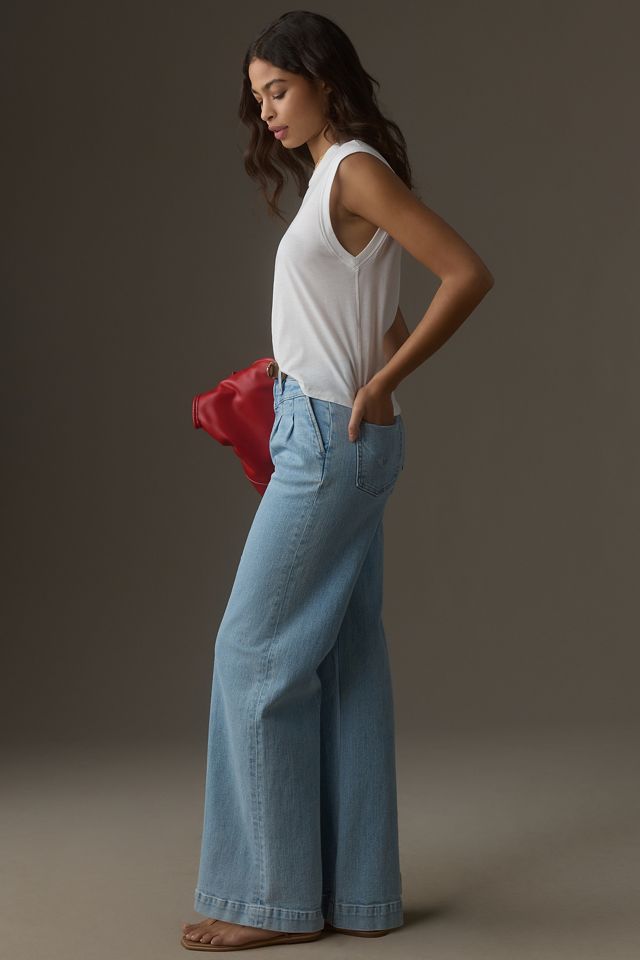 Hudson Jodie Pleated High-Rise Wide-Leg Jeans #4