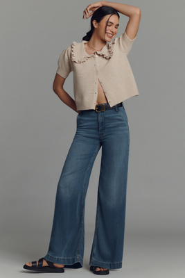 Shop Hudson Jodie High-rise Wide-leg Trouser Jeans In Blue