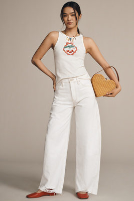 Shop Hudson Bailey High-rise Relaxed Barrel Jeans In White