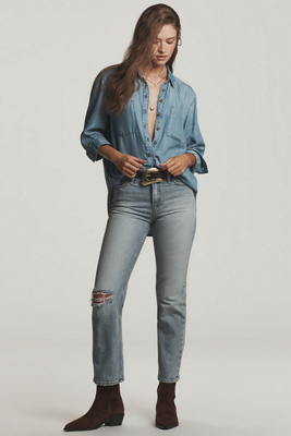 Hudson Remi High-rise Straight-leg Ankle Jeans In Blue