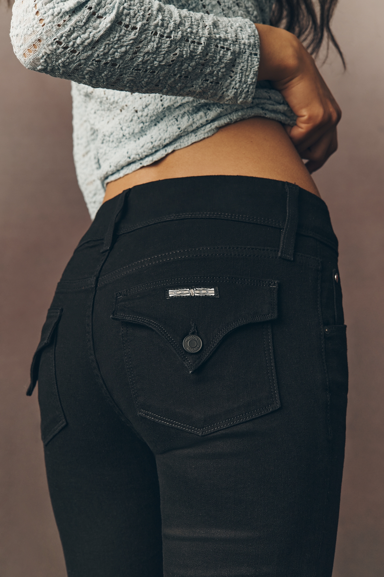 Hudson Beth Petite Mid-Rise Baby Bootcut Jeans