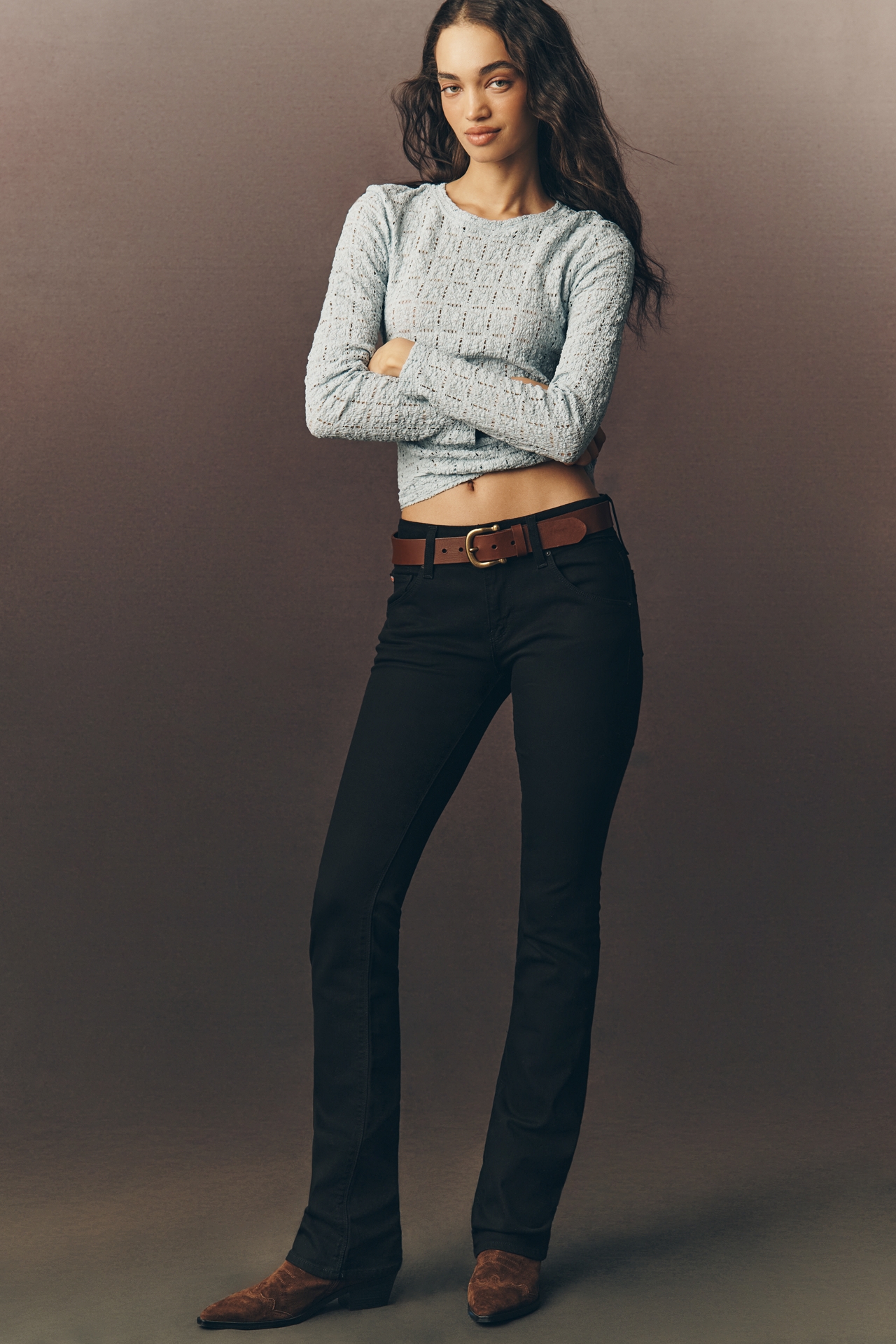 Hudson Beth Petite Mid-Rise Baby Bootcut Jeans