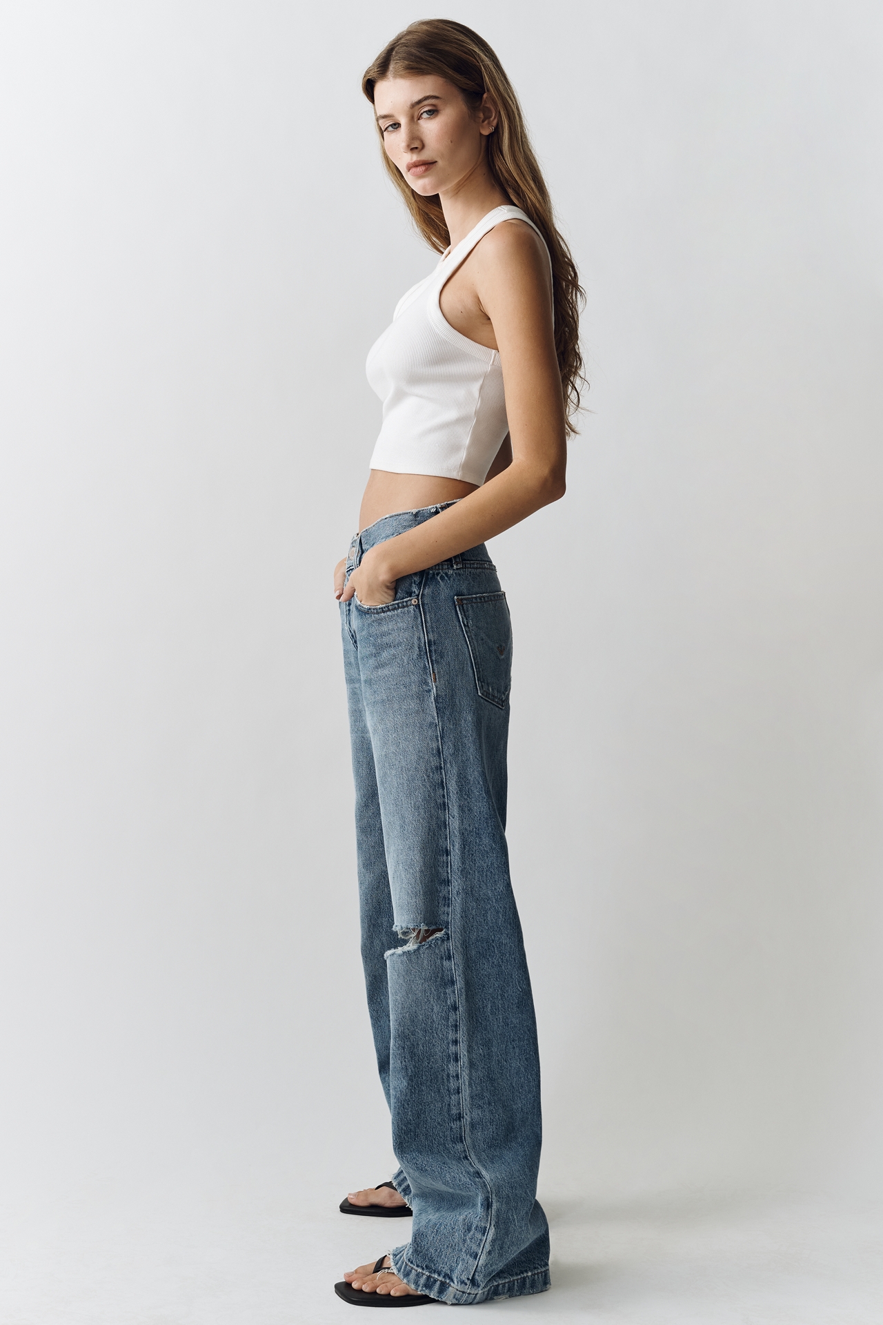 Hudson Rylee Low-Rise Loose Wide-Leg Jeans