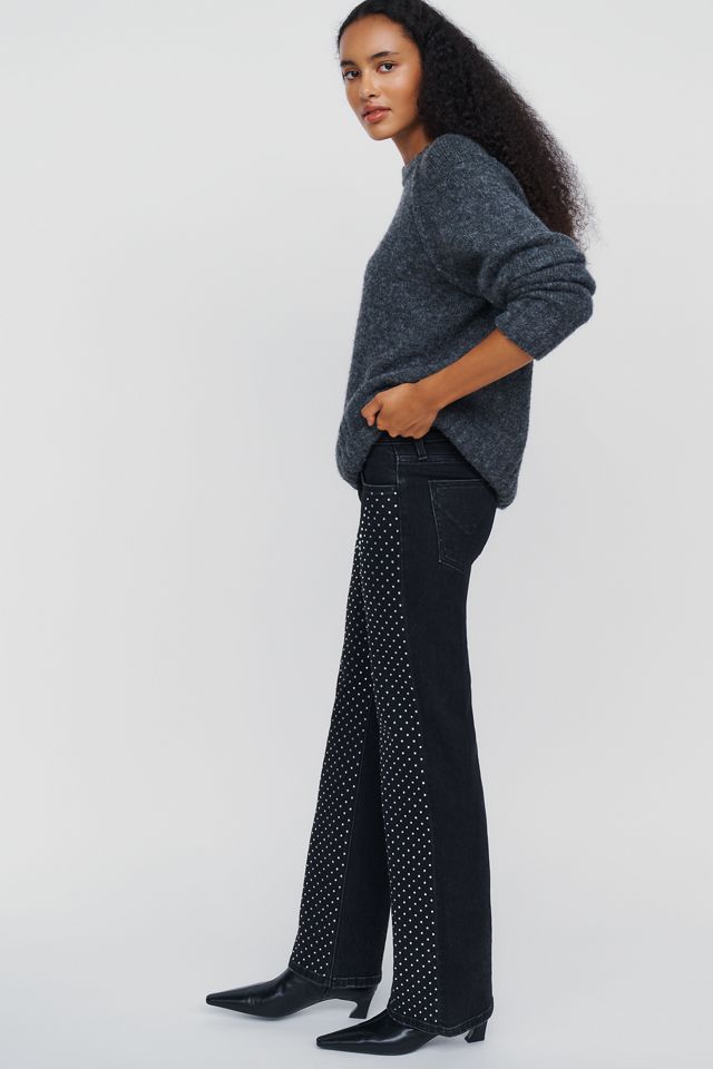 Hudson Rosie Studded High Rise Wide Leg Jeans #1