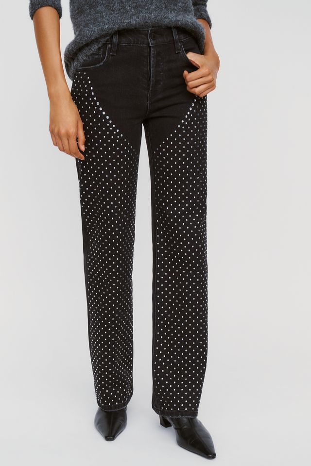 Hudson Rosie Studded High Rise Wide Leg Jeans #2