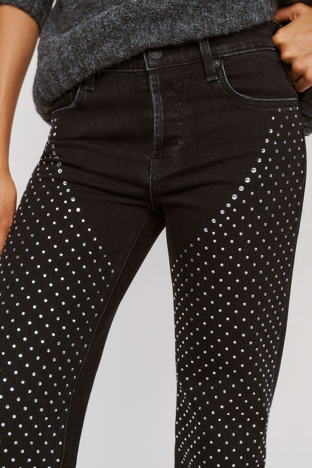 Hudson Rosie Studded High Rise Wide Leg Jeans #4