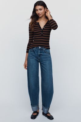 Hudson Aria High Rise Cuffed Barrel Jeans