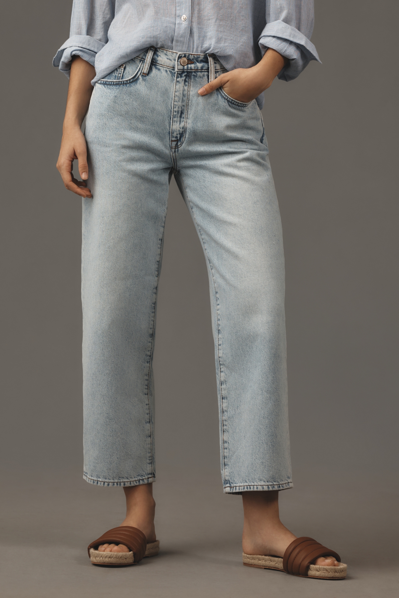 Triarchy Kelly Mid-Rise Crop Straight-Leg Jeans