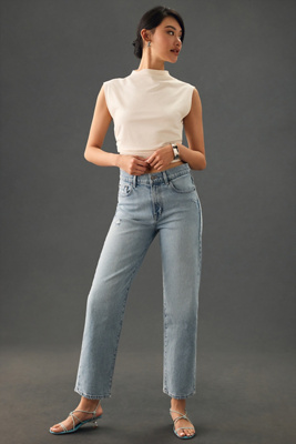 Modern American Jackson High Waist Relaxed Straight Leg Jeans In Blue