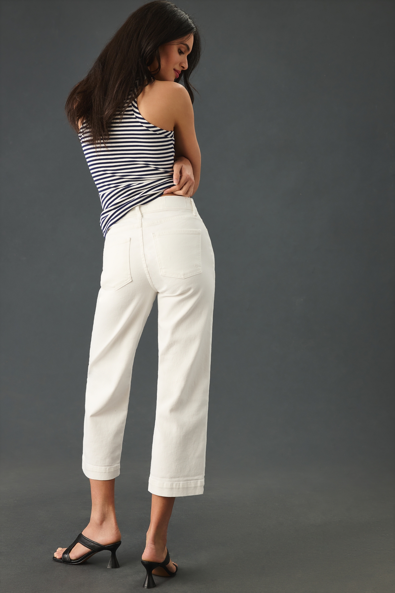 Fidelity Denim Kendall High-Rise Wide-Leg Crop Jeans