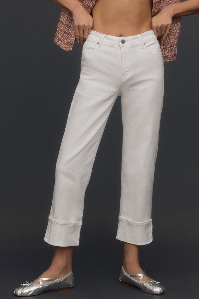 Fidelity Denim Cali Cuffed High-Rise Crop Straight-Leg Jeans #1