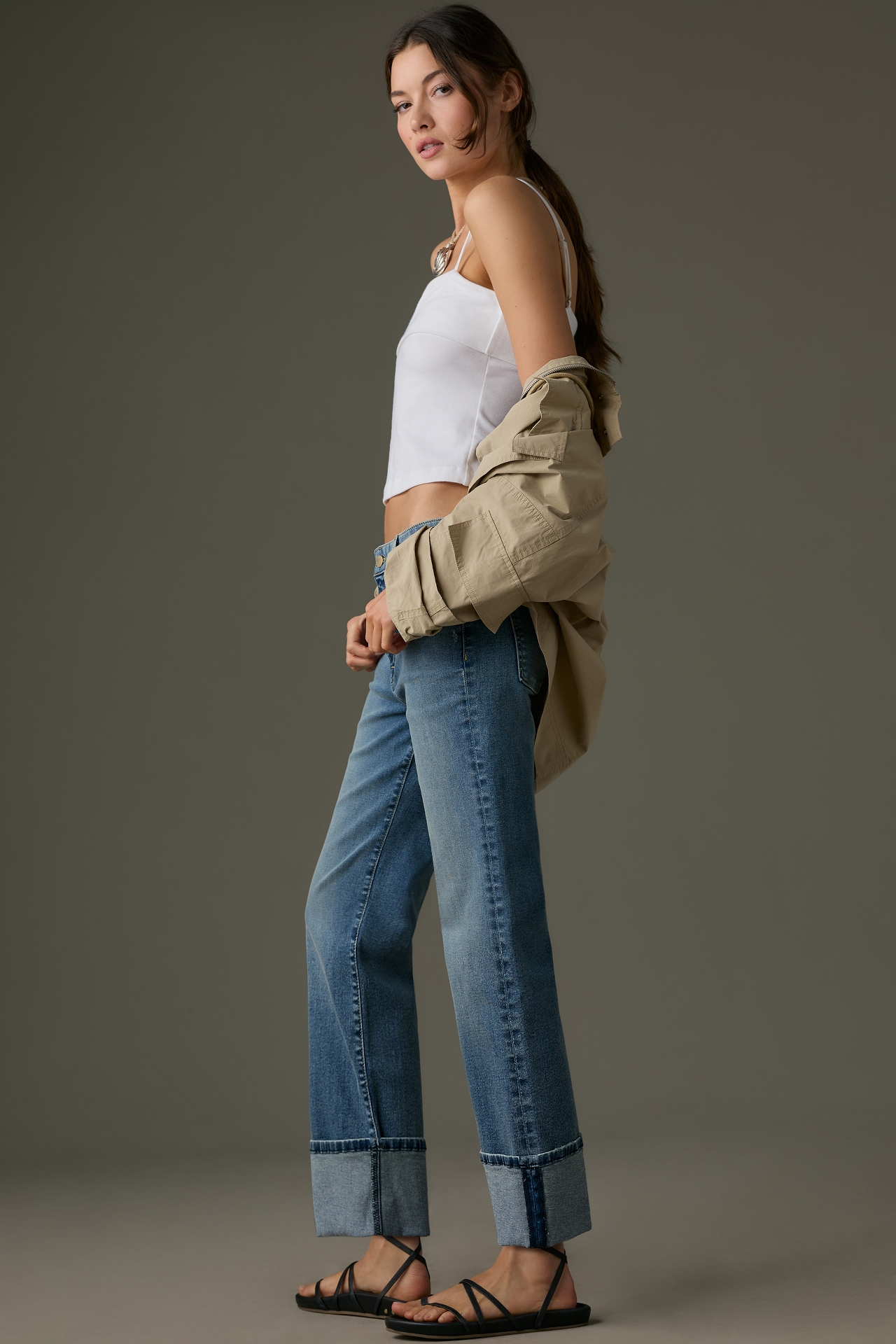 Fidelity Denim Cali Cuffed Mid-Rise Straight-Leg Jeans