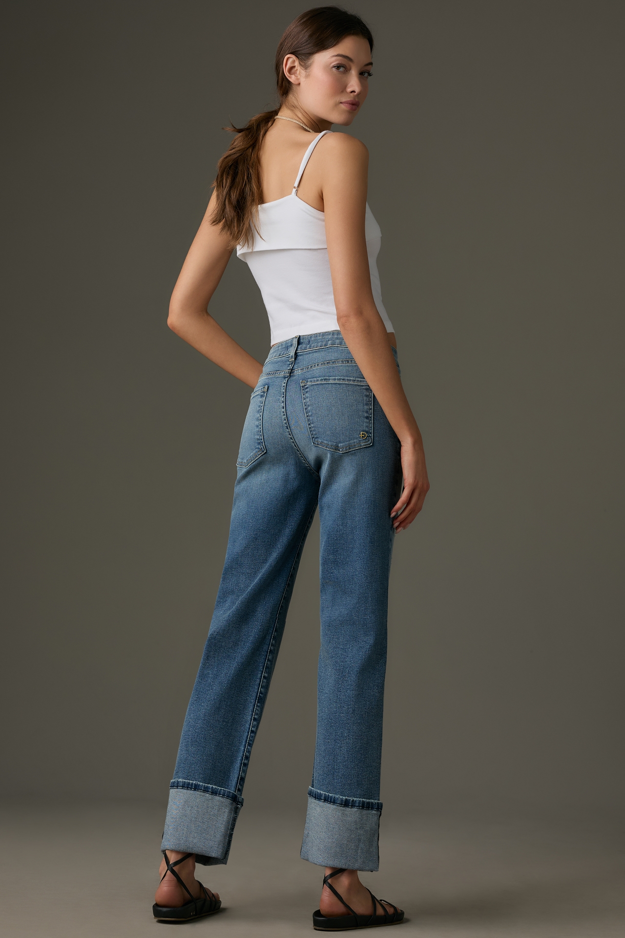 Fidelity Denim Cali Cuffed Mid-Rise Straight-Leg Jeans