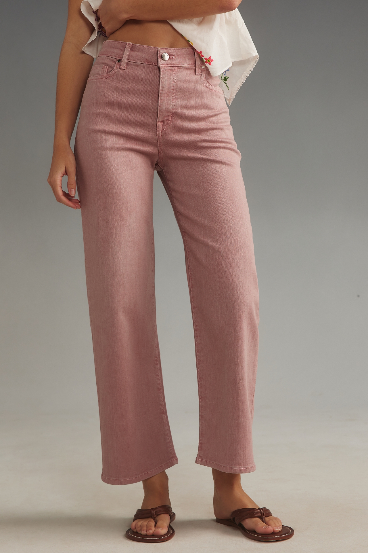 Fidelity Malibu Mid-Rise Crop Wide-Leg Jeans