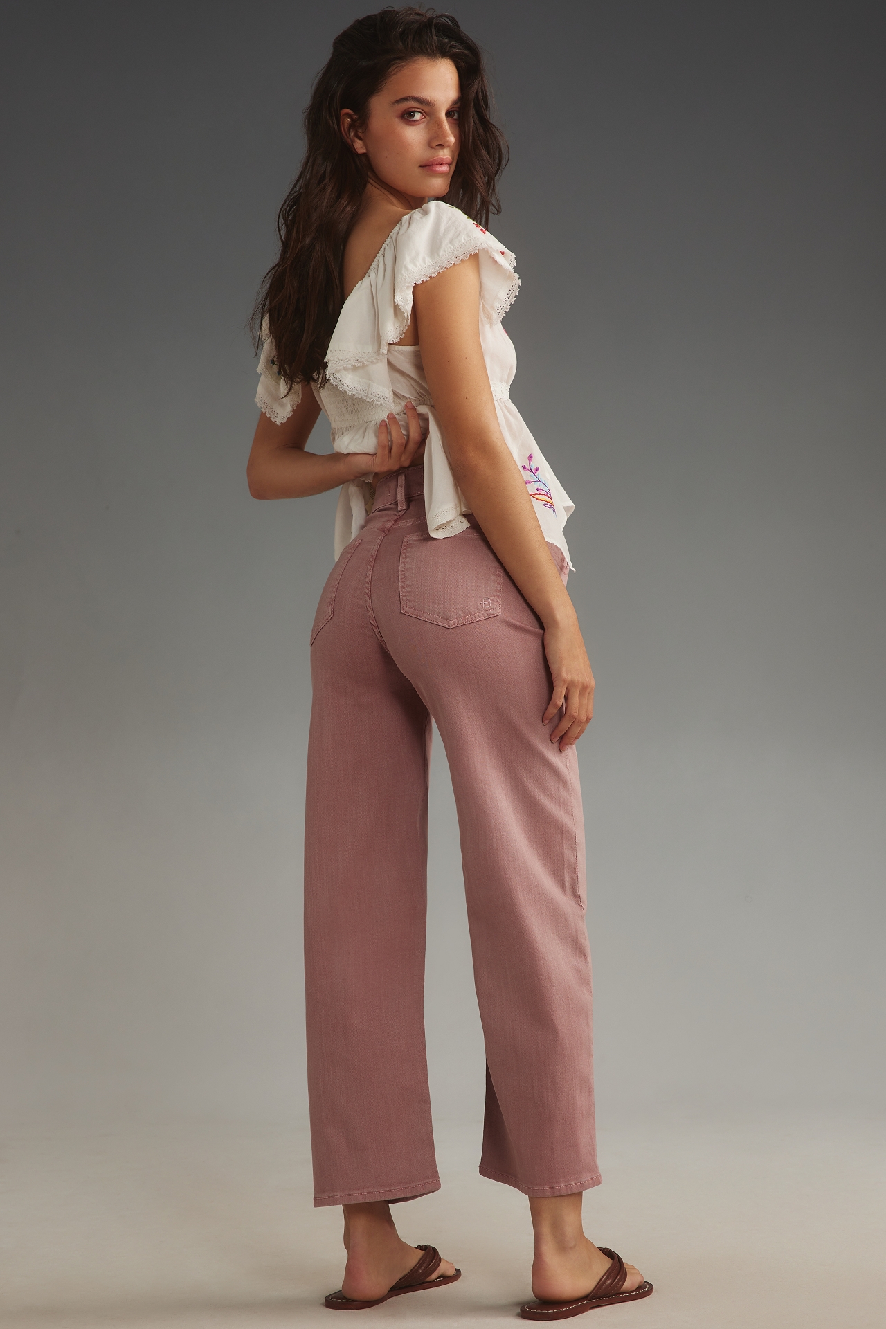 Fidelity Malibu Mid-Rise Crop Wide-Leg Jeans