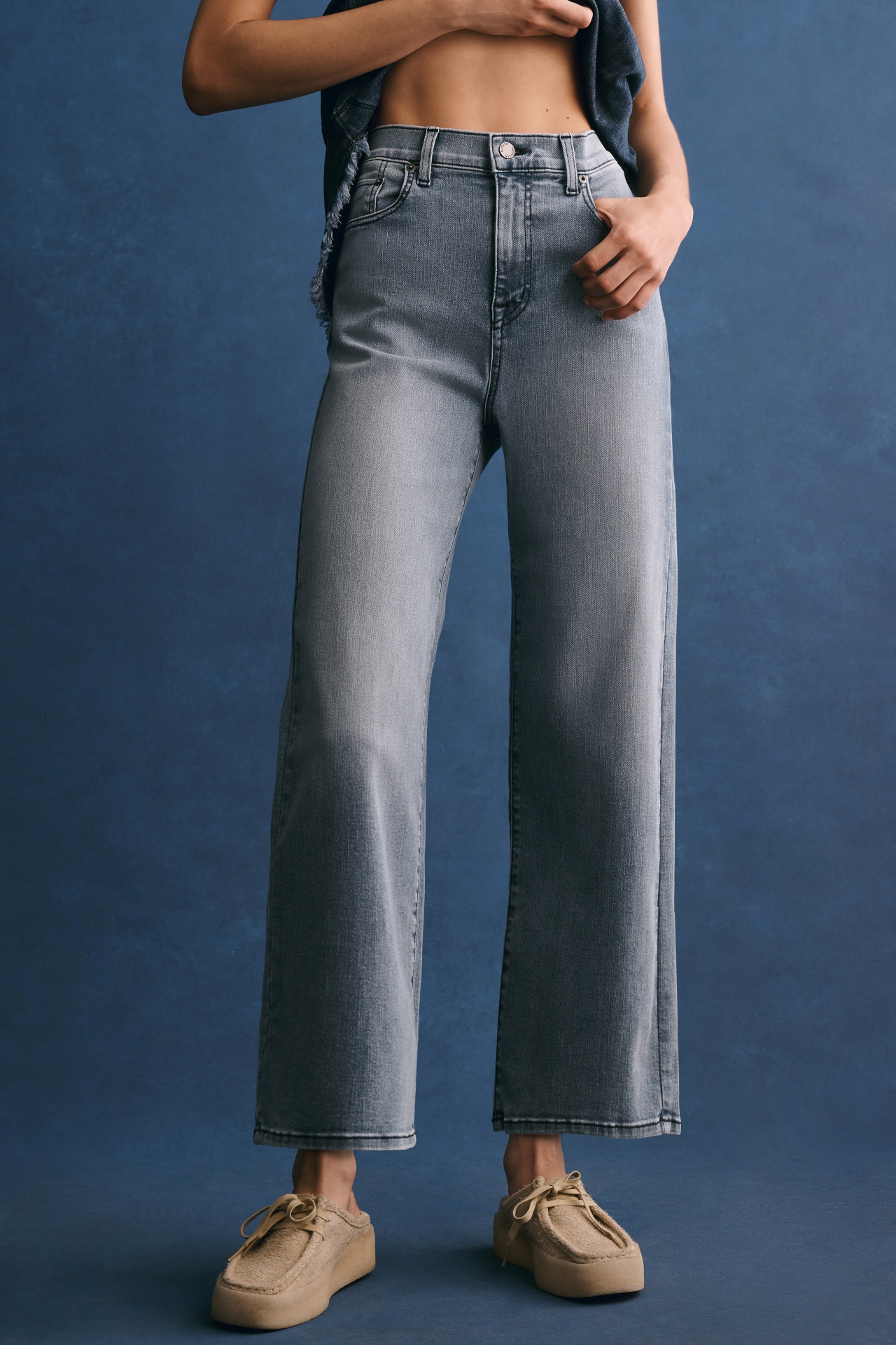 Modern American Savannah High-Rise Crop Wide-Leg Jeans