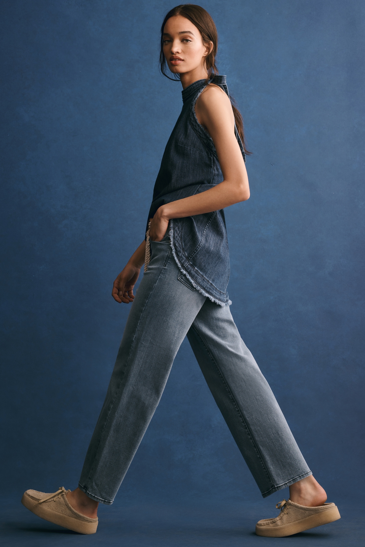 Modern American Savannah High-Rise Crop Wide-Leg Jeans