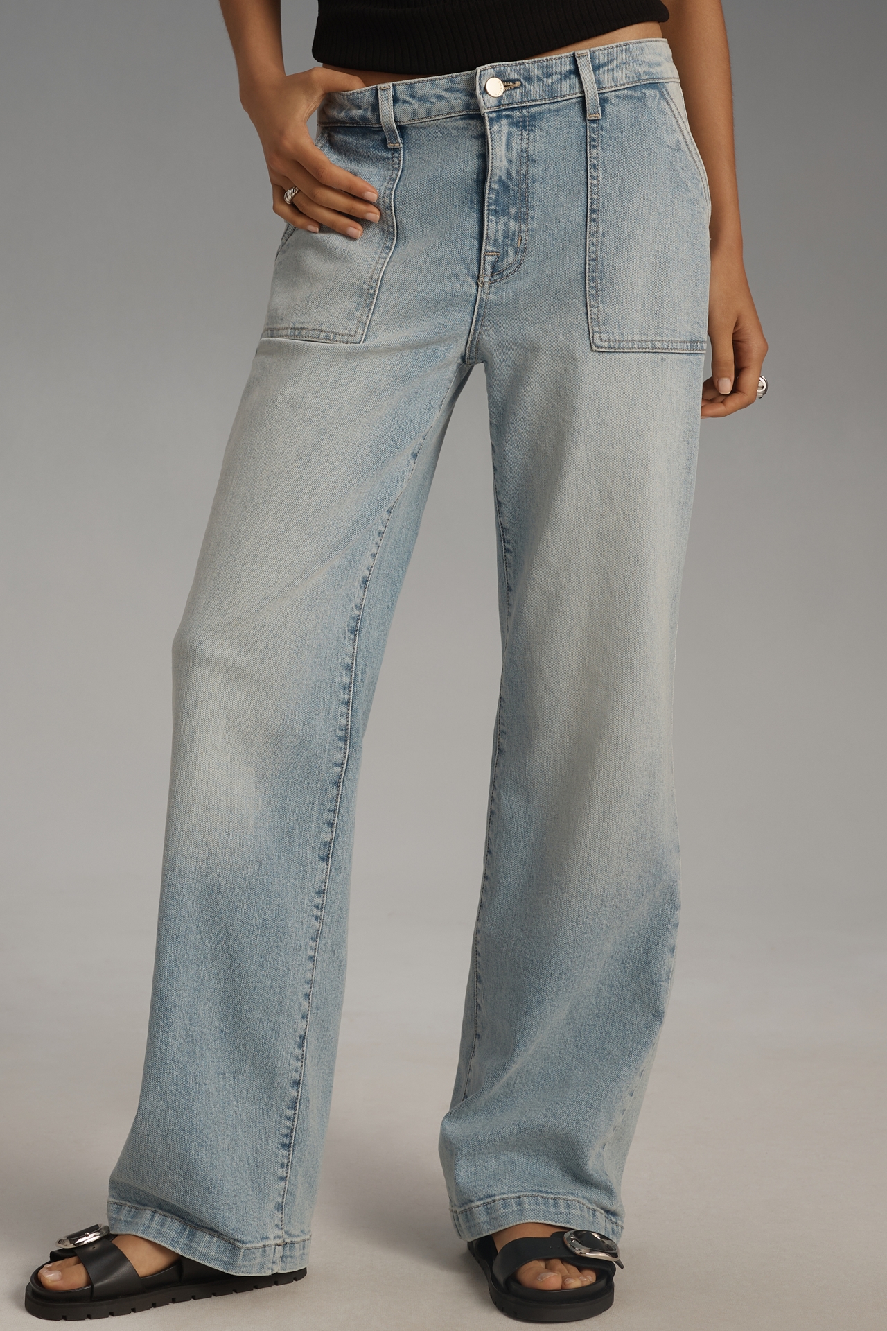 Fidelity Denim Joni Utility High-Rise Wide-Leg Jeans