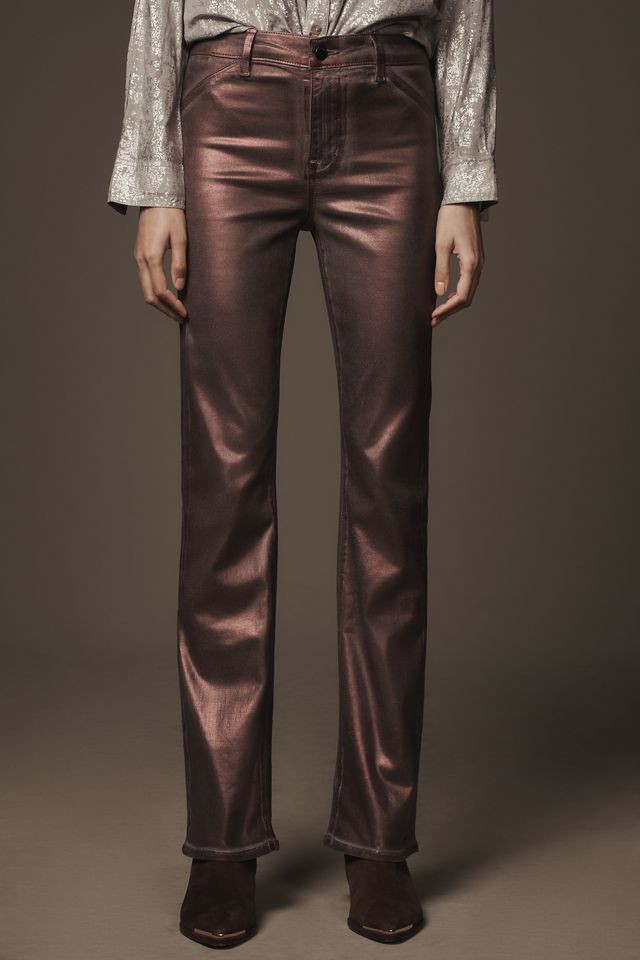 Fidelity Denim Kora Foil High-Rise Flare Jeans #1