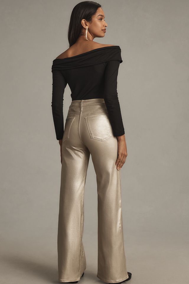 Fidelity Denim Taylor Foil High-Rise Straight-Leg Jeans #3