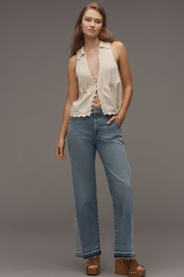 Fidelity Denim Britt High-Rise Crop Wide-Leg Jeans