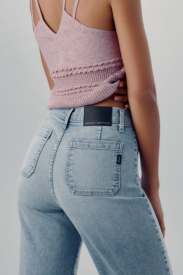 Modern American Marley High-Rise Wide-Leg Patch-Pocket Jeans #3