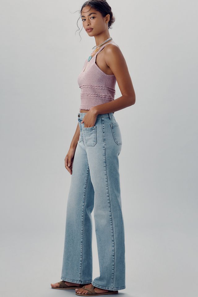 Modern American Marley High-Rise Wide-Leg Patch-Pocket Jeans #4