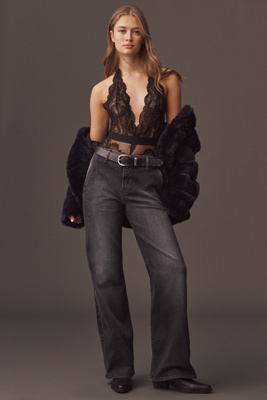 Fidelity Denim Katie High-rise Wide-leg Jeans In Black