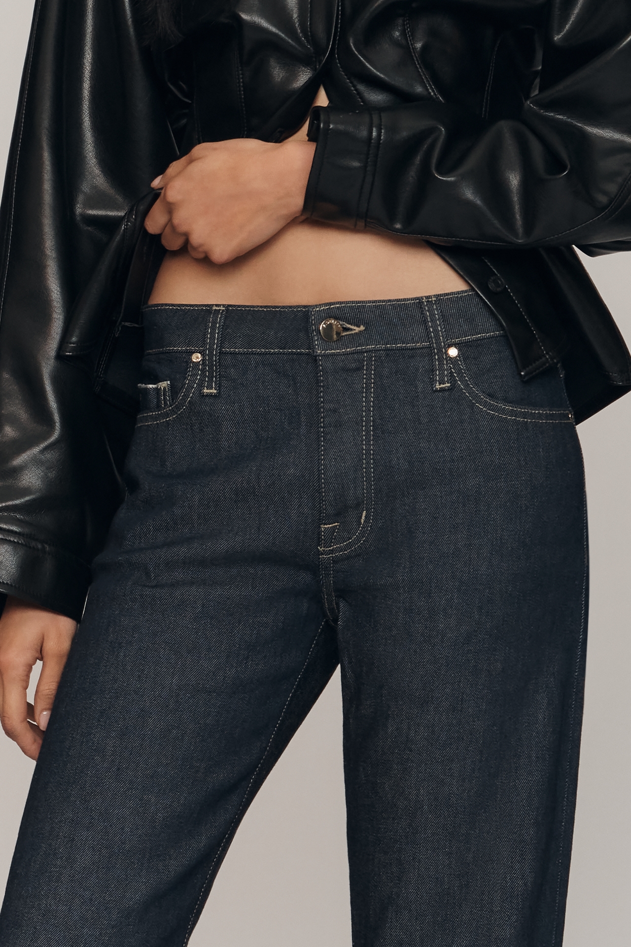 Fidelity Denim Cali Mid-Rise Cuffed Straight-Leg Jeans