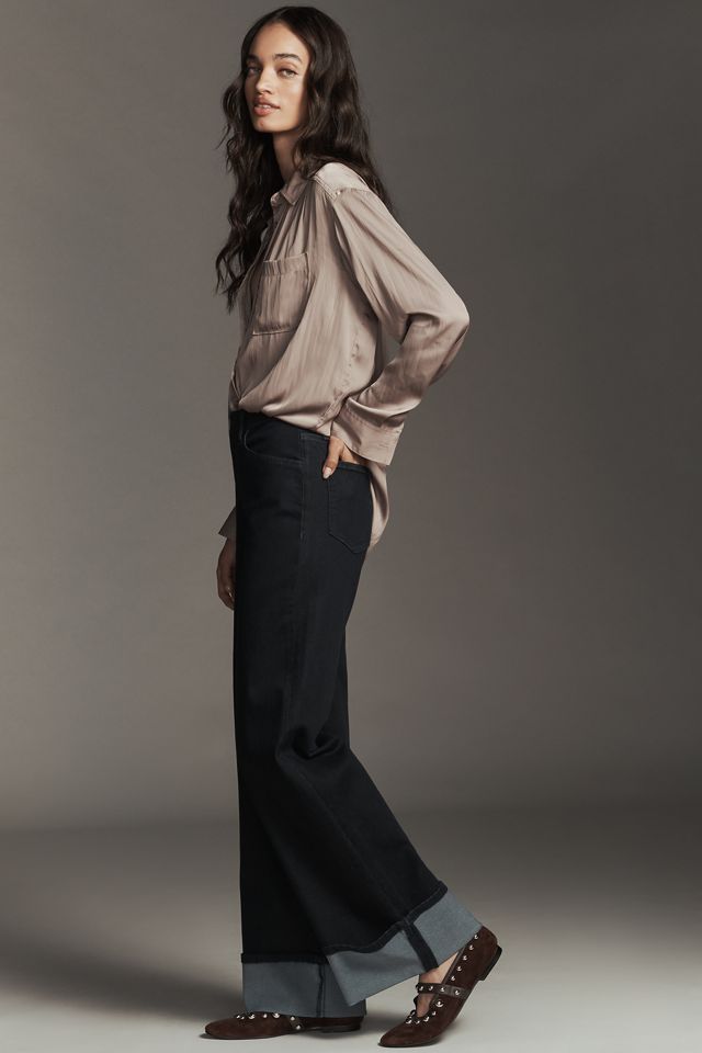 Fidelity Denim Ziggy High-Rise Wide-Leg Cuffed Jeans #2
