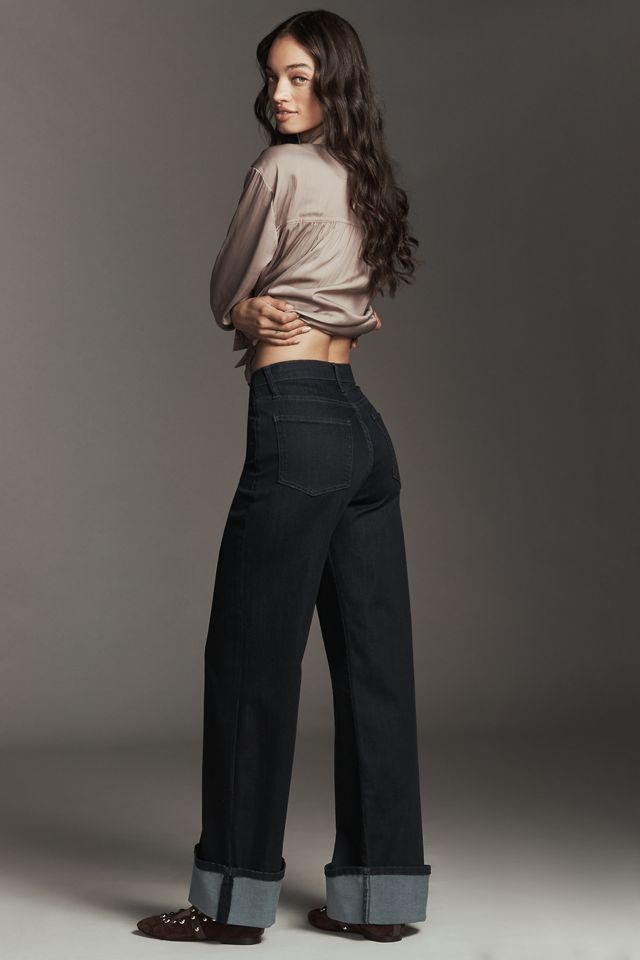 Fidelity Denim Ziggy High-Rise Wide-Leg Cuffed Jeans #3