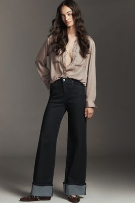 Fidelity Denim Ziggy High-Rise Wide-Leg Cuffed Jeans