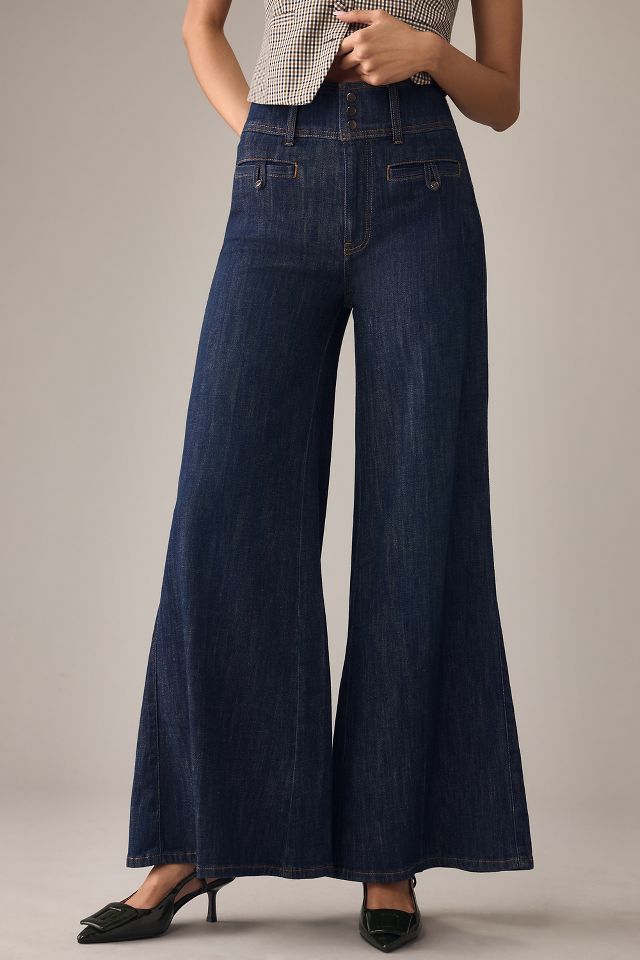 Pilcro High-Rise Wide-Leg Trouser Jeans | Anthropologie