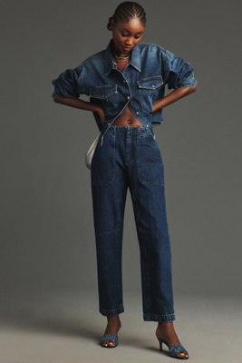 Rag & Bone Leyton Mid-rise Crop Straight-leg Jeans In Blue