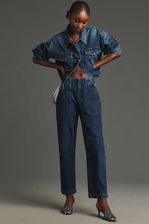 Shop Rag & Bone Leyton Mid-rise Crop Straight-leg Jeans In Blue