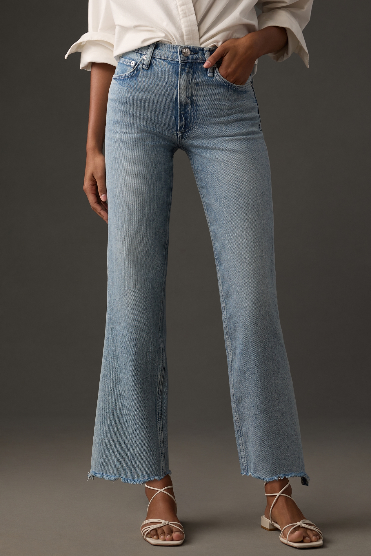 rag & bone Harlow Mid-Rise Straight-Leg Jeans