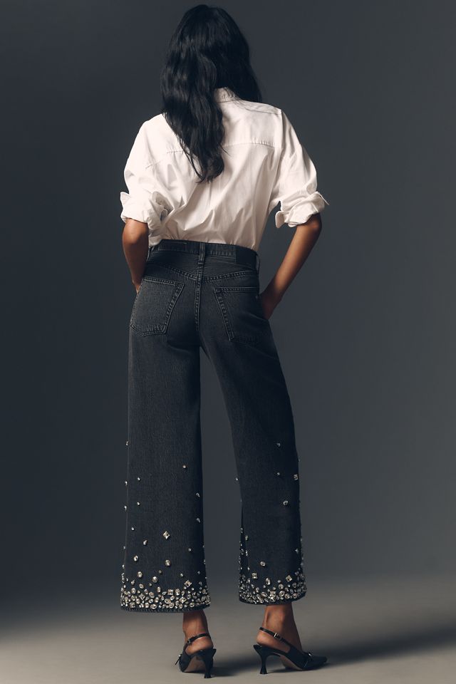 rag & bone Andi Featherweight High-Rise Wide-Leg Embellished Jeans #2