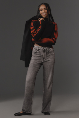 Rag & Bone Miramar Shea High-rise Relaxed Straight Jeans In Grey